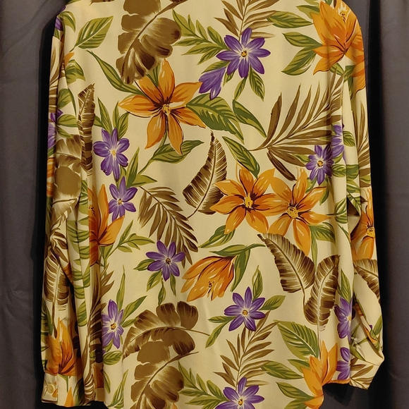 3 Piece Susan Graver Pantsuit Cream Floral Blouse, Tank And Pants - Picture 2 of 10